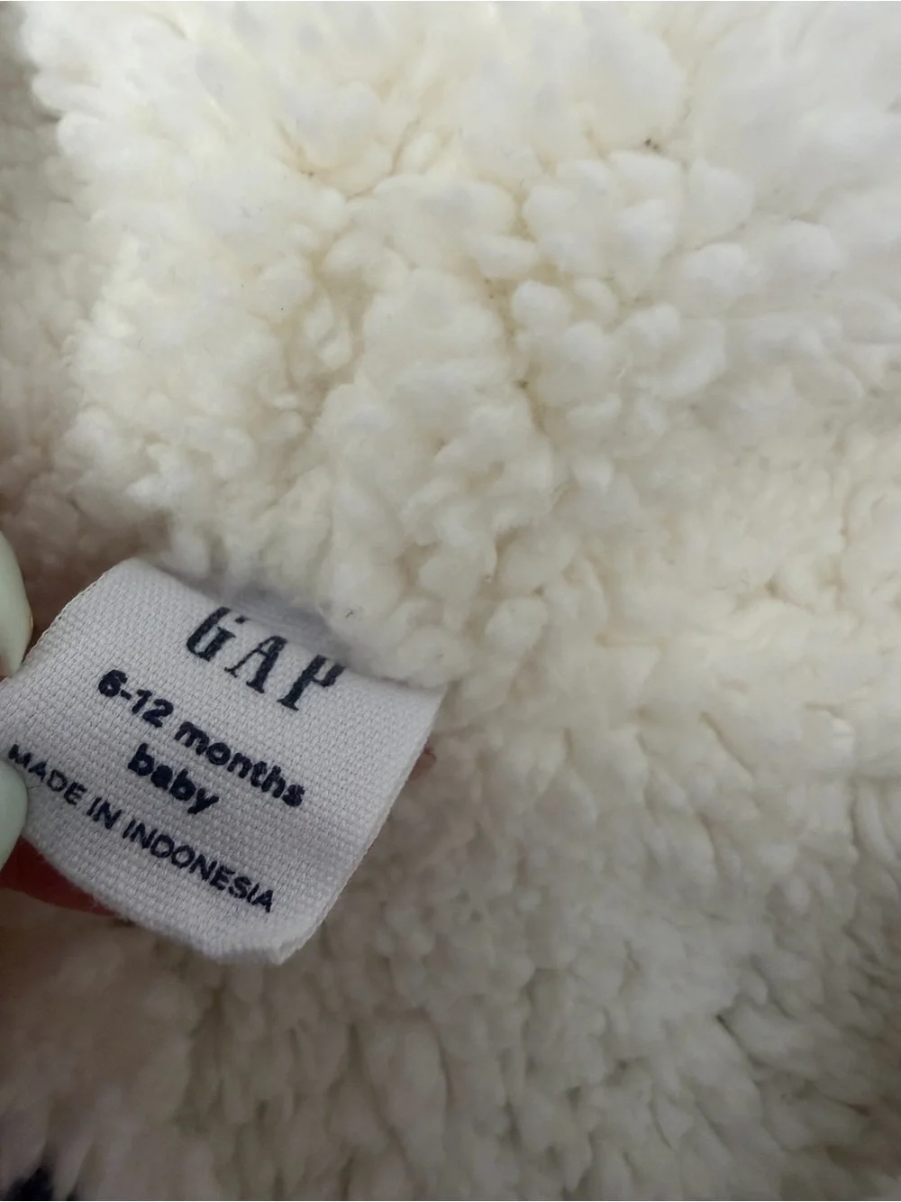 GAP Blue Knit Hooded Jacket with Cream Sherpa Lining